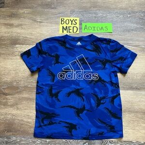 Adidas Boys' Blue Medium Size Graphic T-Shirt